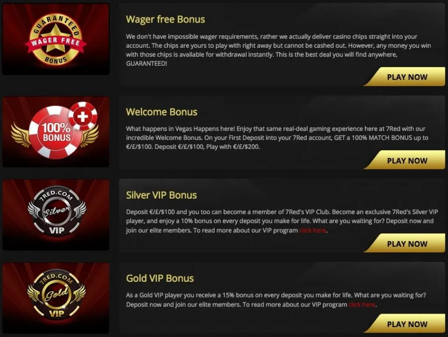 7red Casino Bonus VIP