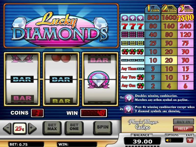 lucky diamonds spilleautomat play n go