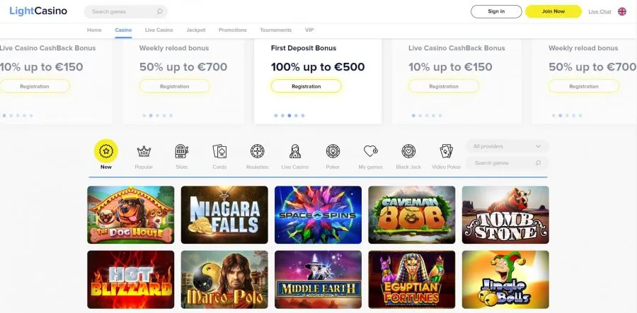 Light Casino Review Omtale Online Casino Screenshot Skjermbilde Casino Freespins Bonus Casino Bonus