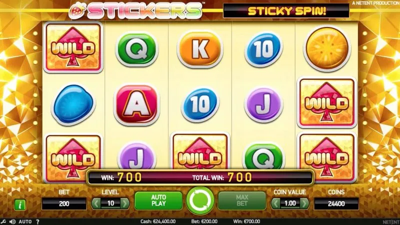 Screenshot Stickers Online Slot Wild Sticky Spilleautomat Spilleautomater bonus