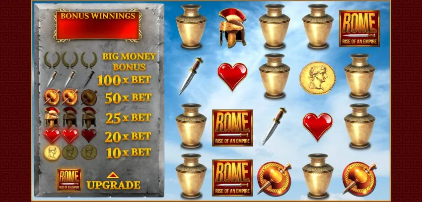 Rome Rise of an Empire Blueprint Gaming Slot Review Spilleautomat Omtale Bonus freespins free spins