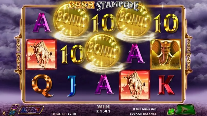 Cash Stampede NextGen Gaming Slot Review Spilleautomat Omtale Norske Spilleautomater på nett online casino freespins free spins