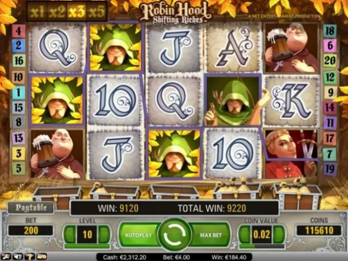 Robin Hood Shifting Riches NetEnt Slot Review Omtale Spilleautomat Spilleautomater Norske Spilleautomater Big Win Mega Win Freespins Bonus