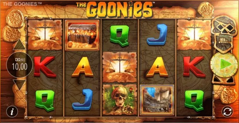 The Goonies Slot Machine Blueprint Gaming Main Game Screenshot Skjermbilde Spilleautomat Spilleautomater Symbols Symboler