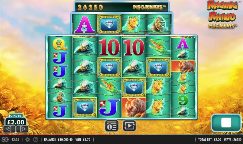 Raging Rhino Megaways freespins trigger screenshot online slot spilleautomat online
