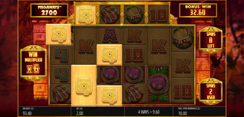 Temple of Treasures Blueprint Gaming MegaWays Online Casino Slot Machine Spilleautomat Spilleautomater screenshot skjermbilde