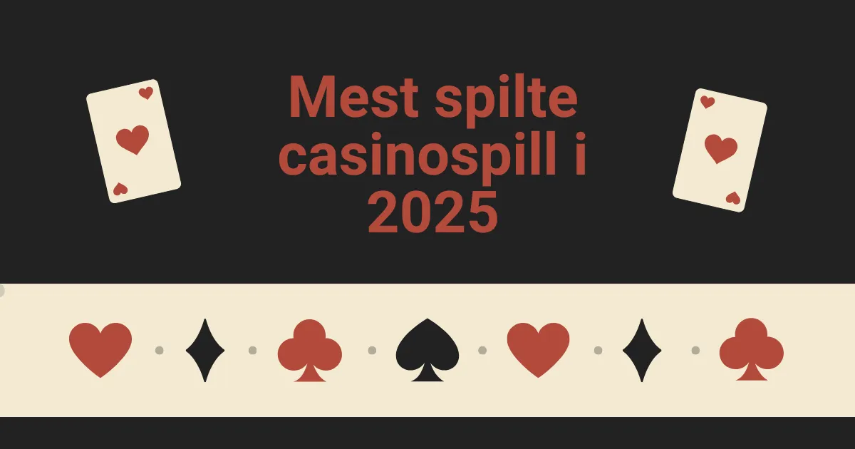 Mest spilte casinospill i 2025