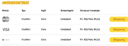 Betalingsmetoder combo slots casino