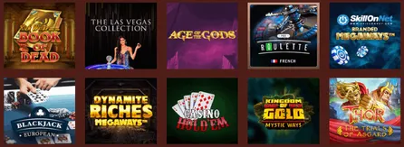 Spillutvalg hos QueenVegas Casino Norge