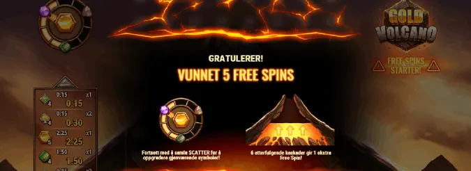 Gold Volcano - Vunnet freespin