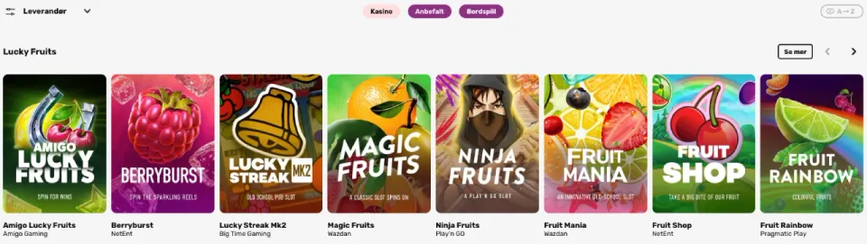 luckyfruits casino norge spill