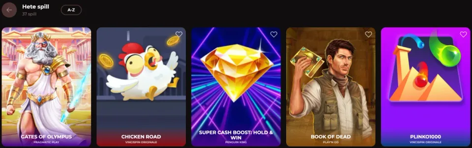 vincispin casino norge spill