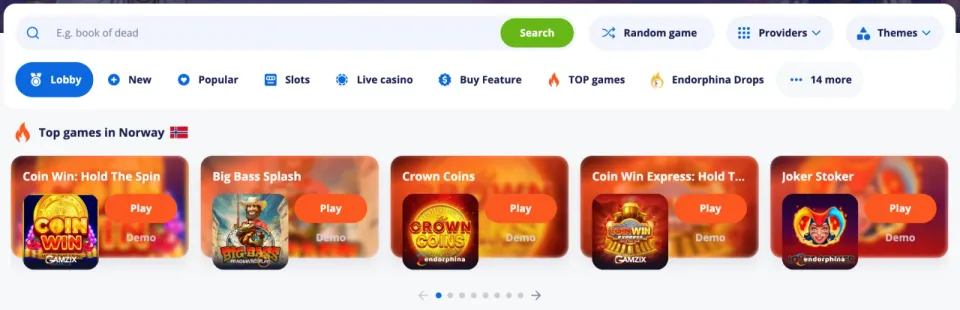 vvegas casino norge spill