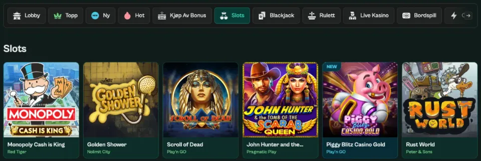 spinzen casino norge spill