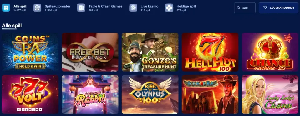 frostybet casino norge spill