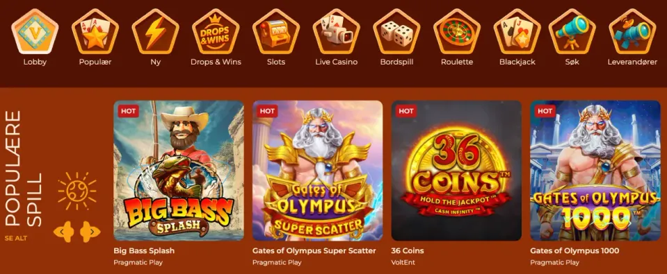 vegazone casino norge spill