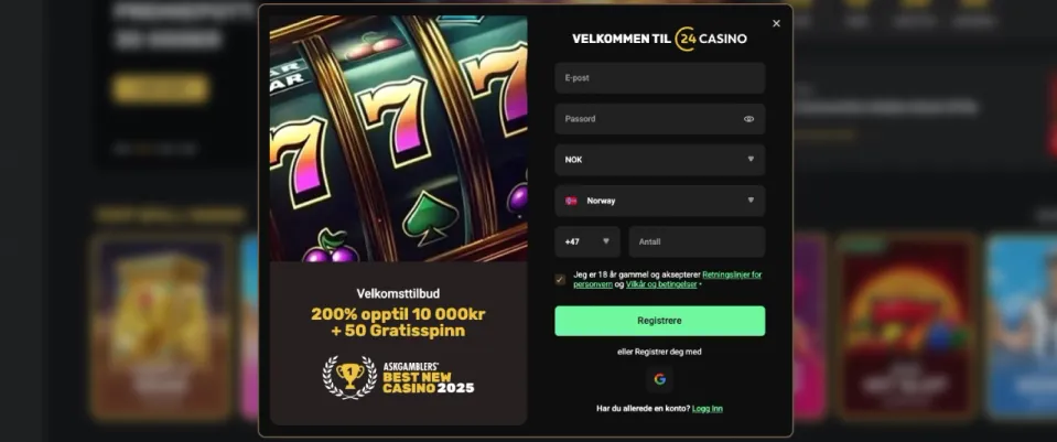 24casino norge bonus