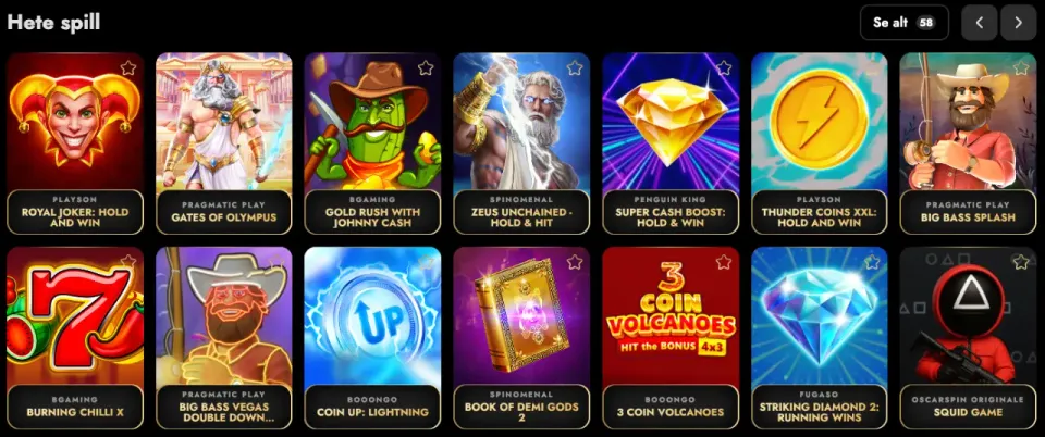 oscarspin casino norge spill