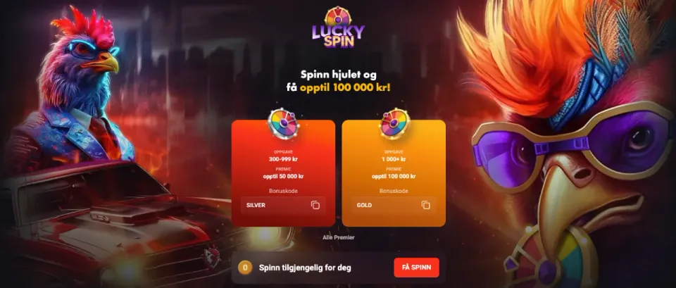 rooster bet casino norge lucky spin