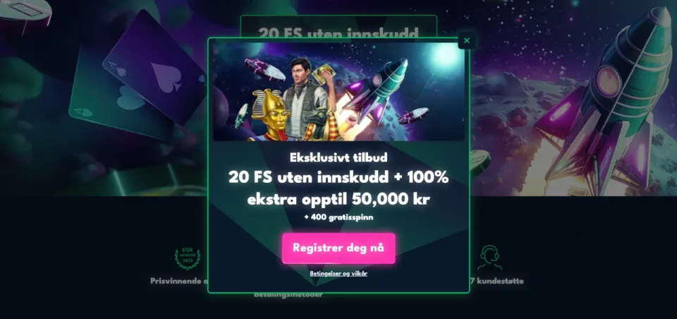 rocket riches casino norge bonus