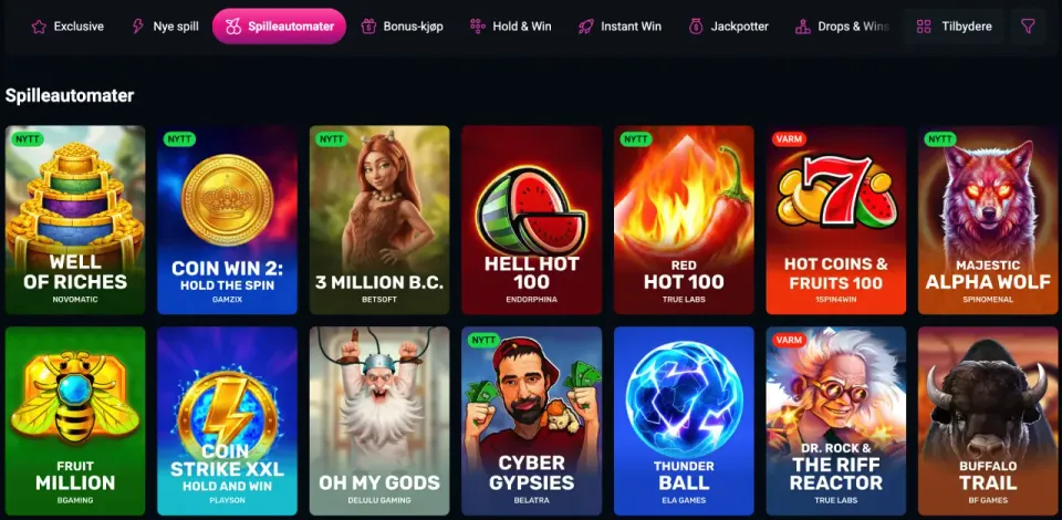 spinsup casino norge spill