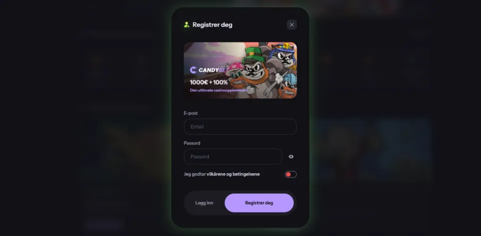 candybet casino norge registrering