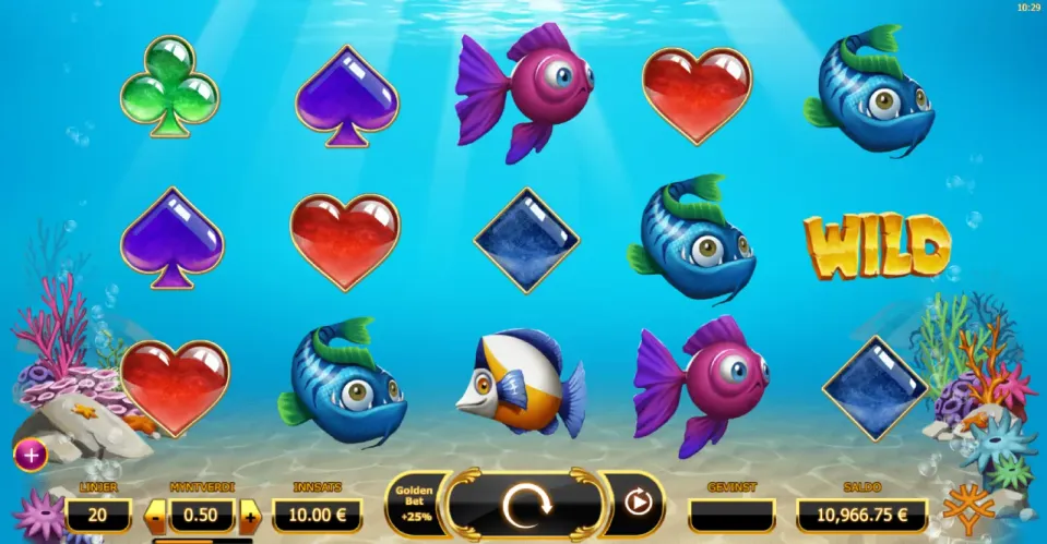 golden fish tank spilleautomat oppsett