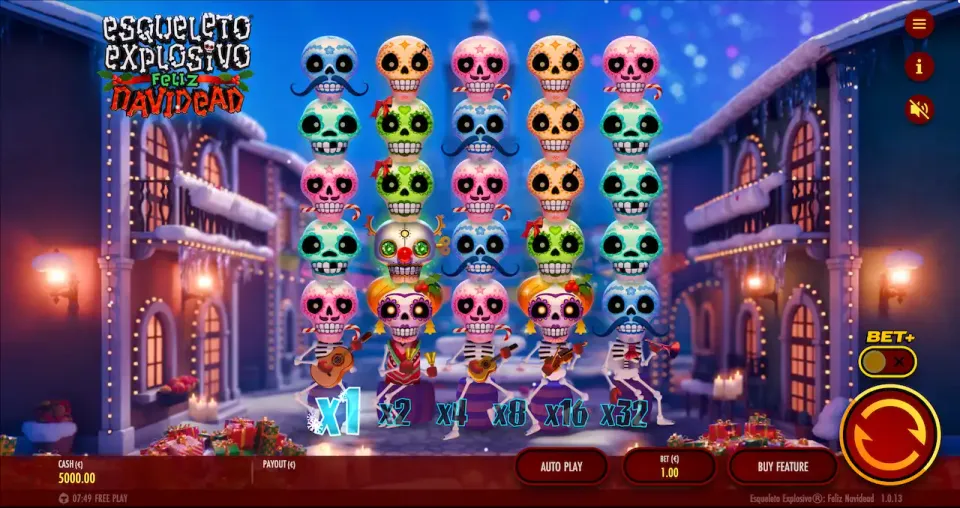 Esqueleto Explosivo Feliz Navidead