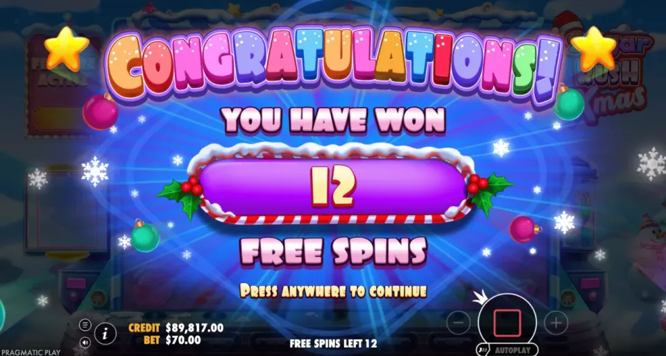 sugar rush xmas spilleautomat freespins