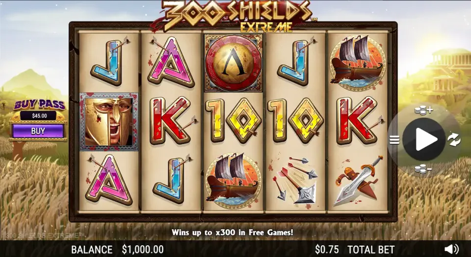 300 shields extreme slot