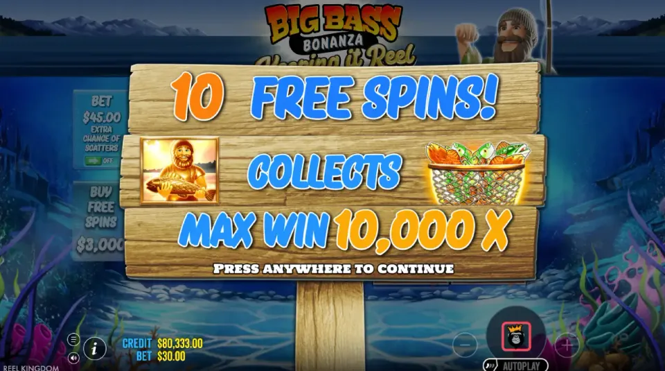 big bass bonanza keeping it reel freespins