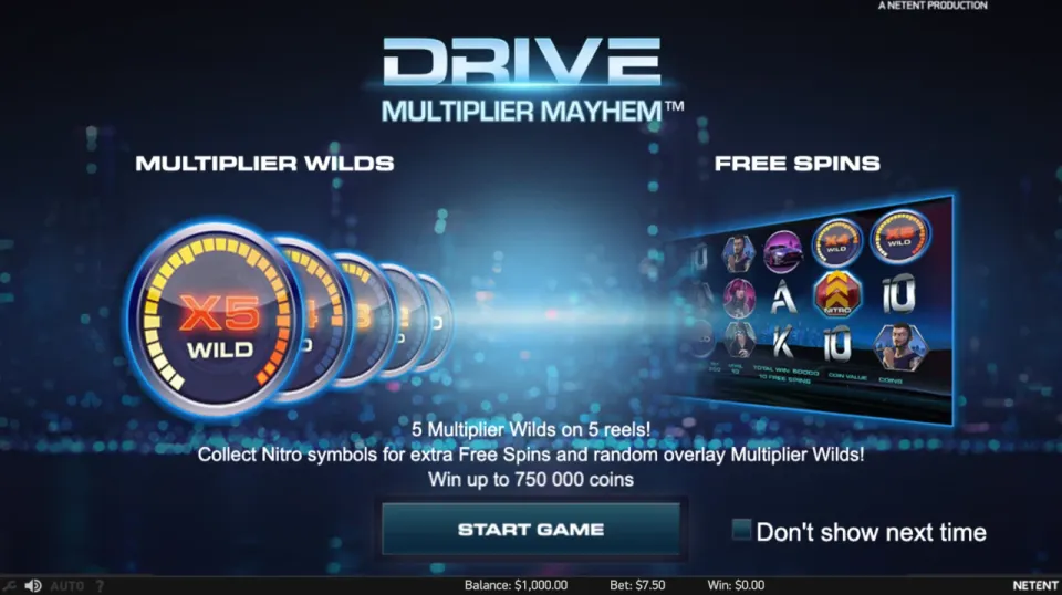 drive multiplier mayhem spilleautomat bonus