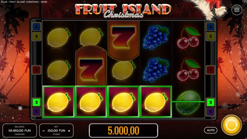 fruit island christmas automat gevinst