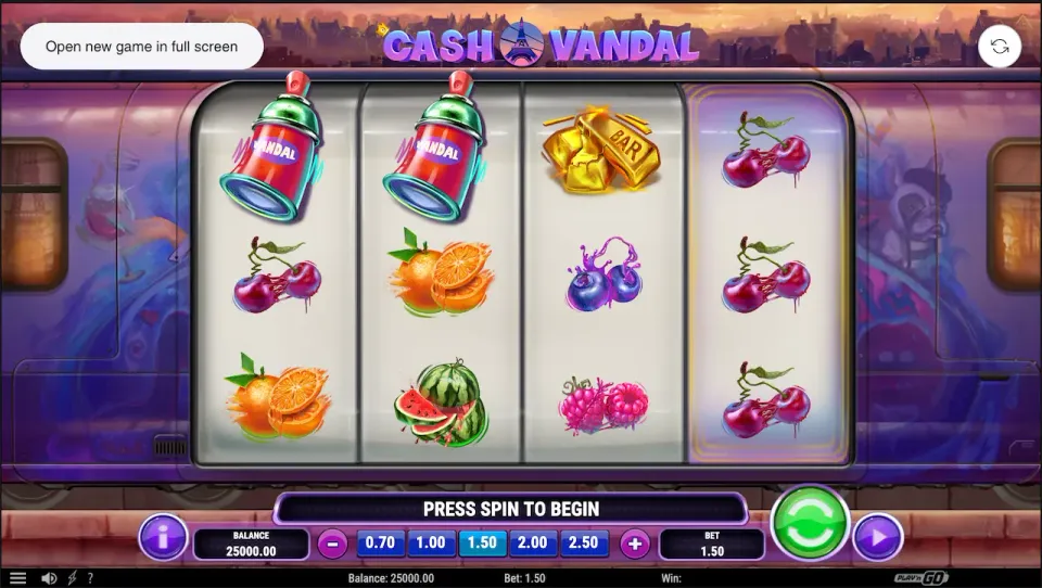 cash vandal spilleautomat