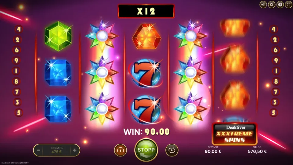 starburst xxxtreme spilleautomat spins