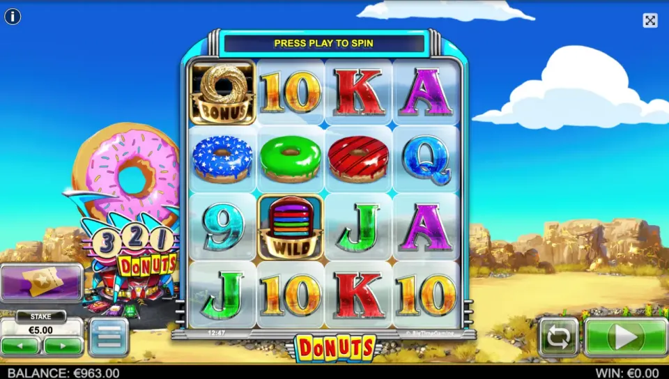 donuts spilleautomat oppsett