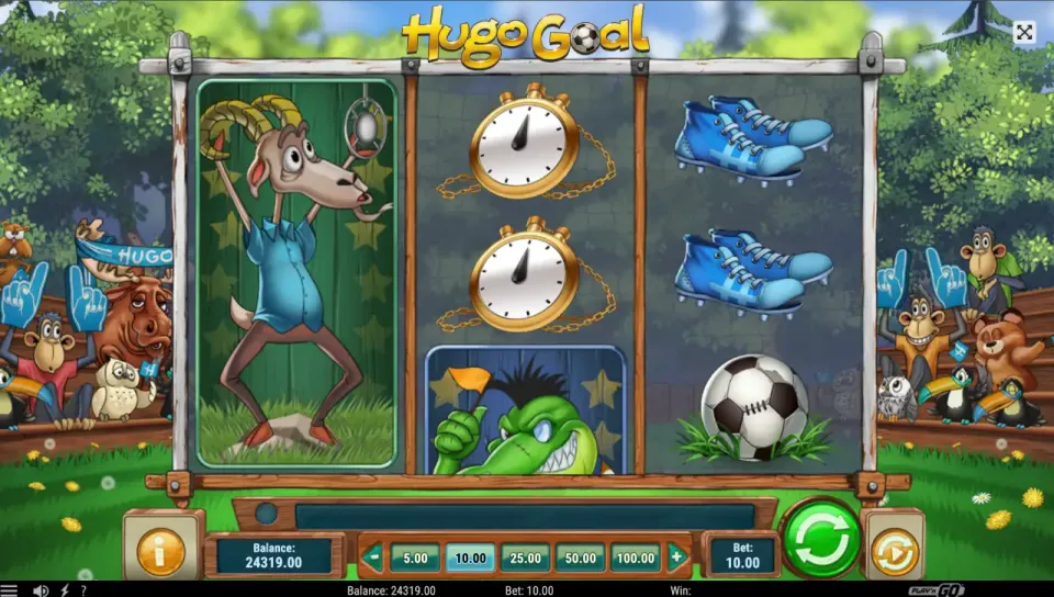 hugo goal spilleautomat oppsett