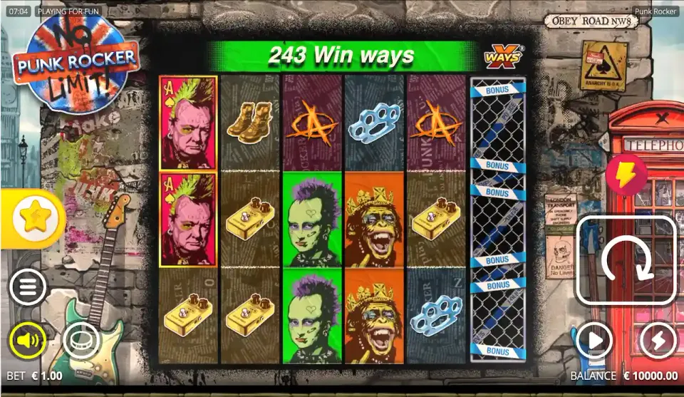 punk rocker spilleautomat