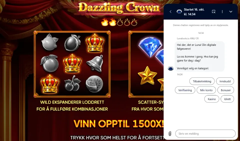 lunaloots casino kundeservice