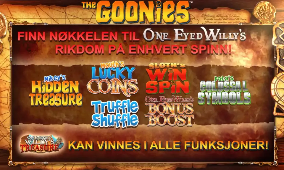 the goonies spilleautomat bonuser