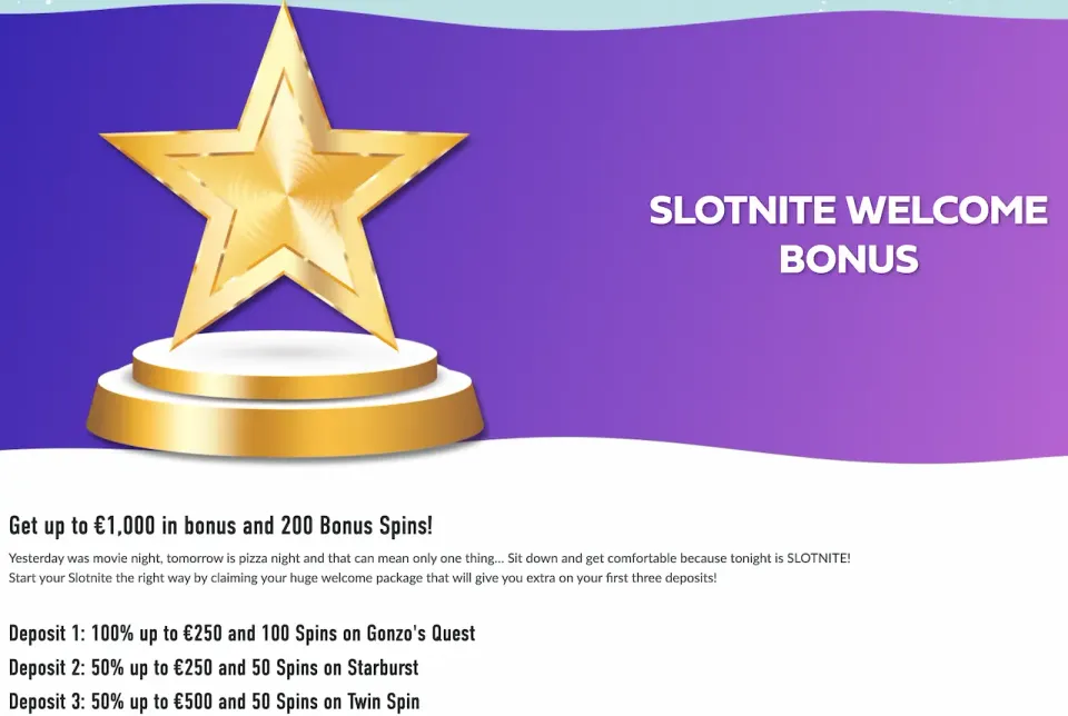 slotnite velkomstbonus
